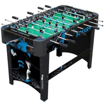 Imagem de Mesa de Pebolim Importway Soccer Azul Compacta