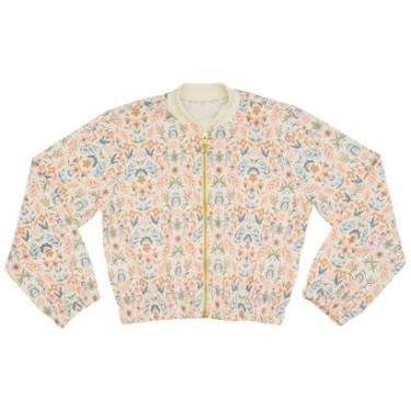 Imagem de Jaqueta Juvenil Look Jeans Bomber Floral Creme - UNICA - 6-Feminino