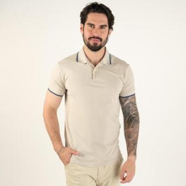 Imagem de Camisa Polo Aramis Bege Frisos Azul-Masculino
