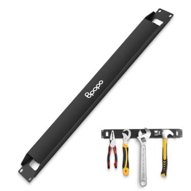 Imagem de Suporte de ferramentas magnético resistente para garagem e caixa de ferramentas, barra magnética forte para organização de ferramentas, rack de armazenamento de metal sem perfuração para oficina