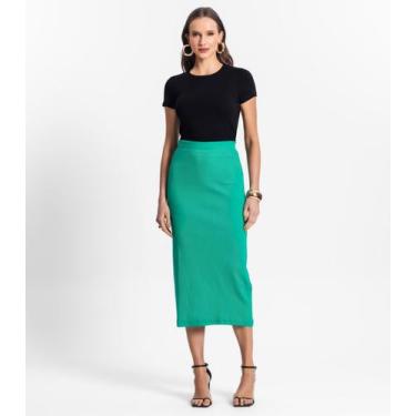 Imagem de Saia Midi De Ribana Feminina Endless Verde, G, Verde