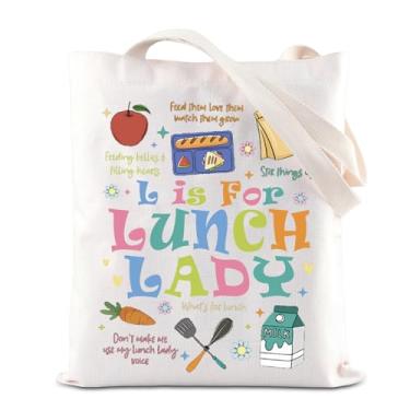 Imagem de TGBJE Lunch Lady Sacola Food Service Staff Presentes Cafeteria Trabalhador Presente G é para Lancheira Lady Bolsa de Mercearia (Bolsa de Almoço)