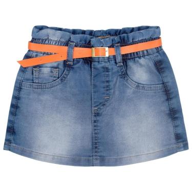 Imagem de Shorts Saia Infantil Look Jeans c/ Cinto Jeans - UNICA - 02-Feminino