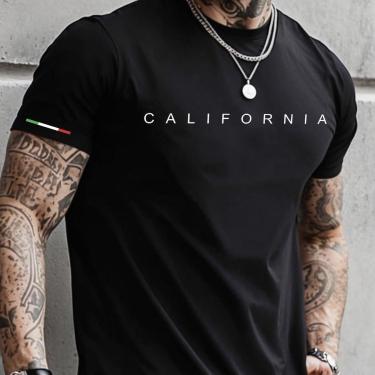 Imagem de Camiseta Masculina Casual Estampada Algodão California-Masculino