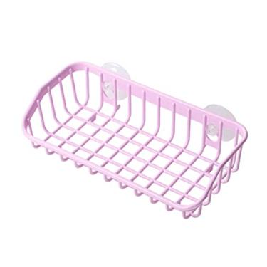 Imagem de Organizador de panela e panela rack de pia de plástico prateleira de esponja de cozinha (cor: branco, tamanho: 20,5 * 11 cm) (rosa 20,5 * 11 cm) (rosa 20,5 * 11 cm)