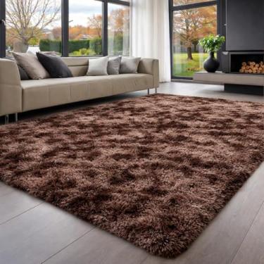 Imagem de Tapete Peludo Grande 3,00x2,00 Felpudo Antiderrapante Lavável para Sala e Quarto(Marrom mesclado)