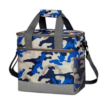 Imagem de Bolsa Térmica Grande Plegável de Almoço Isolada 15L com Múltiplos Bolsos Caixa à Prova Vazamentos para Praia Piquenique Caminhada Acampamento Viagem Trabalho Compras Pesca