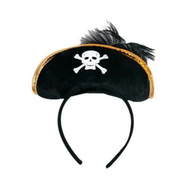 Imagem de Chapéu De Pirata Para Crianças Com Tiara De Caveira, Fantasia De Capit