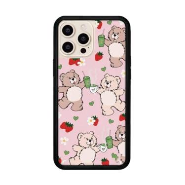 Imagem de Capa para celular com estampa de bolinhas de morango para iPhone 17, 16 Pro Max, 12, 13, 14, 15 Plus e 17 Pro. Capa protetora fofa, modelo NS591, 8, para iPhone 14 Pro.