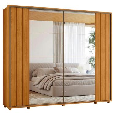 Imagem de Guarda Roupa Casal 2 Portas Deslizante Com Espelhos Dali 278 Cm Cinamomo Madetec Cinamomo