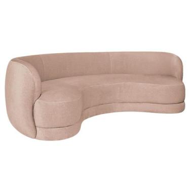 Imagem de Sofá Curvo 2 Lugares Sala De Estar Recepção Noruega 150cm Suede - Amar