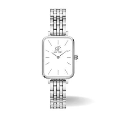 Imagem de Relógio Feminino Quadrado Delicado Elegante Prata New Port-Feminino
