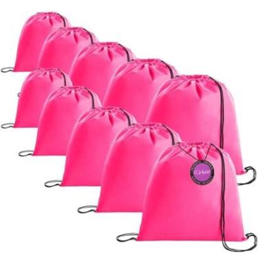 Imagem de Kit 10x Mochilas tipo Saco Gym Sack em TNT Premium 37x41cm Cute TopGet-Unissex