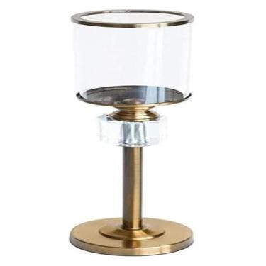 Imagem de Castiçal de cristal, castiçal de cristal, suporte de vela de candelabro, 1 peça de suporte de vela de ferro, porta-velas de recipiente criativo, suportes de ornamentos decorativos, peça central