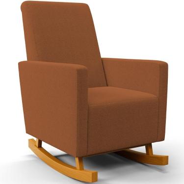 Imagem de Poltrona De Amamentação Com Balanço Ravena W01 Bouclê Terracota - Lyam Decor