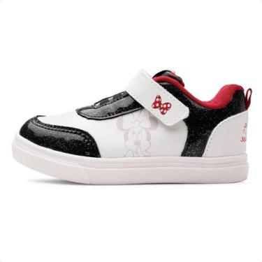 Imagem de Tenis Disney Minnie Casual Com Brilho, 22, Branco, Preto