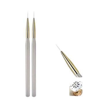 Imagem de Conjunto De Pincéis Para Nail Art Xadrez Francês 1/2 Peças, Caneta Par