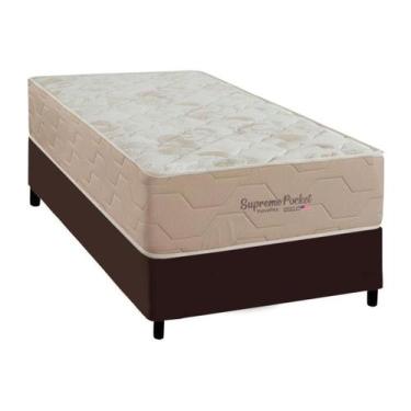 Imagem de Cama Box Solteiro + Colchão Molas Inovaflex Supreme