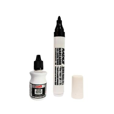 Imagem de Marcador Para Quadro Branco e Tinta Reabastecedora 20 ml Preto - Radex