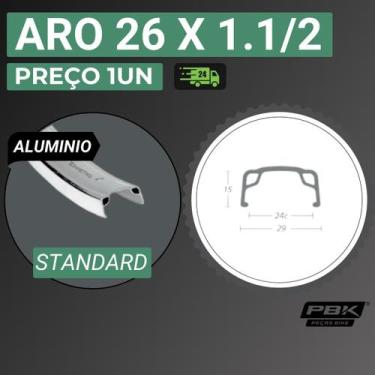 Imagem de ARO 26 1.1/2 - PBK Cor:01UN ALU STANDARD 36F NATURAL - PBK Peças Bike,