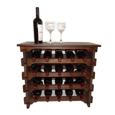 Imagem de Adega Vinho Madeira 20 Garrafas Tipo Mesinha Imbuia C05