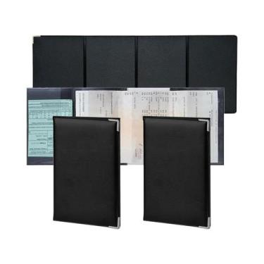 Imagem de Porta-Cartões De material sintético Cinza, Dobrável Em 4 Partes, Para 