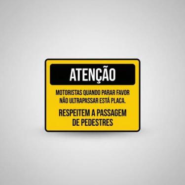 Imagem de Placa Acm Respeitem Passagem Pedestres 18X23 - Sinalizo
