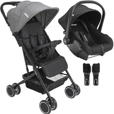 Imagem de Carrinho de Bebe com Bebe Conforto Colinho Kiddo Mascote Grafite