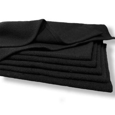 Imagem de Pano De Prato Preto Pé De Galinha Com Bainha - 5 Unidades - Barca Util