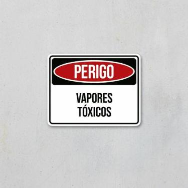Imagem de Placa Acm Perigo Vapores Tóxicos 18X23 - Sinalizo