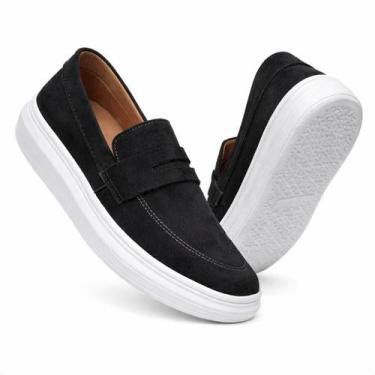 Imagem de Mocassim Masculino Loafer Estilo Casual Solado Branco Antiderrapante -