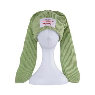 Imagem de Gorro Feminino De Inverno Com Orelhas De Raposa Longas, Crochê Tricota