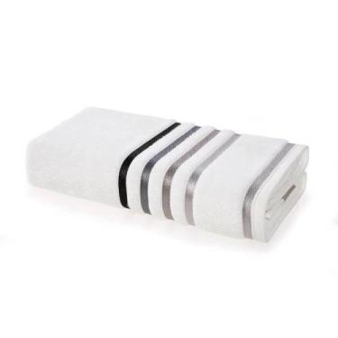 Imagem de Toalha de Rosto Lumina 100% Algodão - Karsten, BRANCO / CINZA