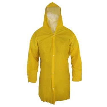 Imagem de Capa de Chuva Impermeável Resistente Reutilizável Com Capuz Feita Em P