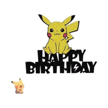 Imagem de Topo De Bolo Pikachu Pokémon, Figura De Anime, Decoração Para Festa De