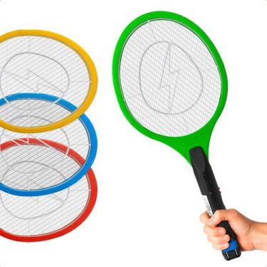 Imagem de Raquete Elétrica Mata Mosquito Recarregável Bivolt Mata Insetos Pernil