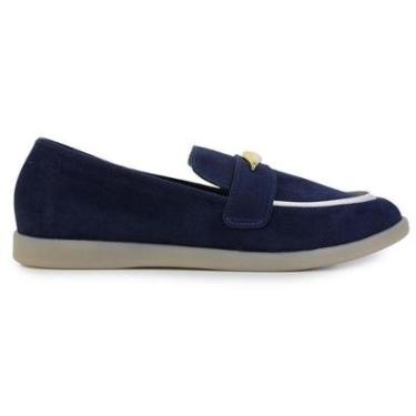Imagem de Mocassim Feminino Suzana Santos Camurça Azul Navy - 4752-Feminino