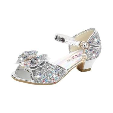 Imagem de Sandálias De Princesa Para Meninas Em 5 Cores Com Laço E Salto Alto, S