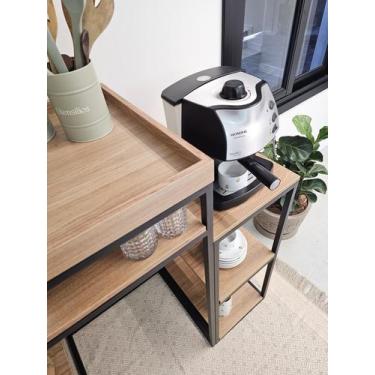 Imagem de Aparador Adega Cervejeira Estilo Industrial Ferro Apoio Café Alba - Ca