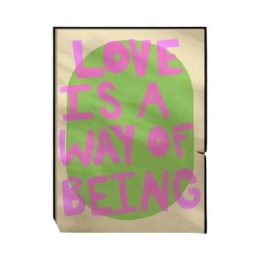 Imagem de Pôster Colorido Com Citação De Amor Em Rosa, Pintura Em Tela, Arte De 