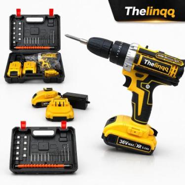 Imagem de Parafusadeira Furadeira Martelete 36V Thelinqq detley Sem Fio 2 Bateri