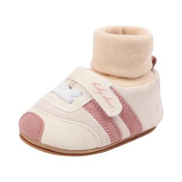 Imagem de Sapatos De Algodão Para Bebês Com Meias, Quentes E Confortáveis Para O
