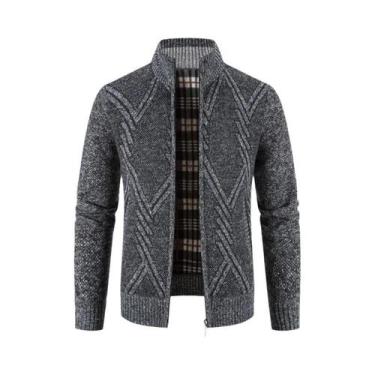 Imagem de Cardigã Masculino De Inverno Em Fleece, Suéter De Malha Natalino, Casa