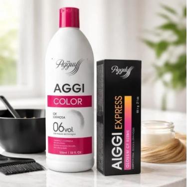 Imagem de COLORAÇÃO GLOSS Aggi Express Kit Bisnaga 60g e OX 6 Vol 1,9 900ml