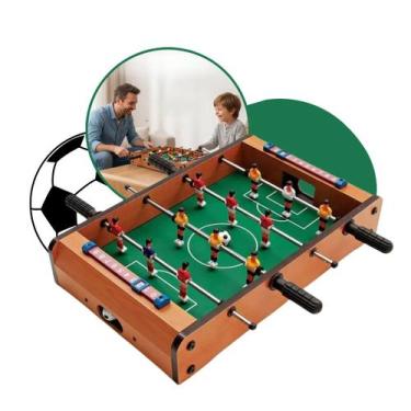 Imagem de Mini Mesa De Pebolim Toto Futebol De Mesa Portatil 51cm Infantil Madei