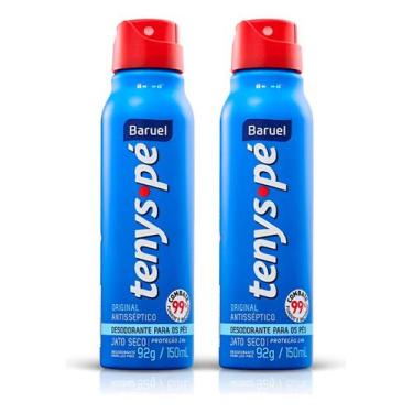 Imagem de 2 Desodorante Tenys Pé Original Spray Jato Seco Baruel - 2x 150ml