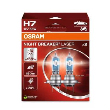 Imagem de Lâmpada Automotiva Osram Night Breaker Laser h7 12V Farol 150% + Ilumi
