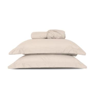 Imagem de Jogo de Lençol Cama Slim Casal Queen 03 Peças Percal 200 Fios - S & L 