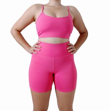 Imagem de Conjunto fitness academia femino térmico shorts top sem bojo - INTIMAC