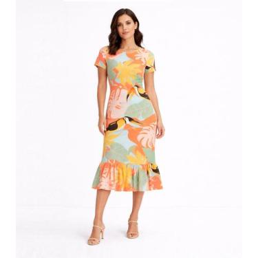 Imagem de Vestido Feminino Midi Slim Em Suplex Select Rosa, GG, Rosa
